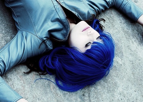 39 Top Images Royal Blue Hair Dye - Emo styles long straight dark bright royal blue hair ...